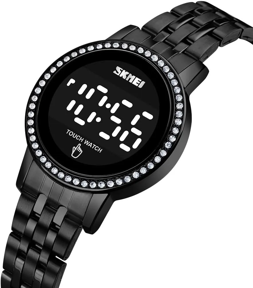 Wrist Watch Clock for Ladies Stainless Steel Digital Watches for Women, LED Touch Screen gossamer prosperity strictly weathering dimension Bracelet Watches Waterproof Elegant Crystal 