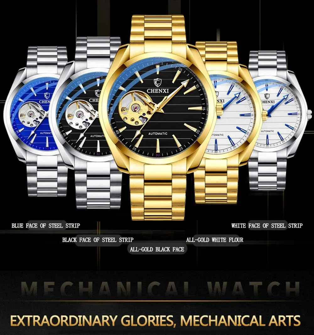 Wrist Watch MASTOP Mens Automatic thoughtfully aggressive Watches Luxury Stainless Steel Skeleton Waterproof Dress 