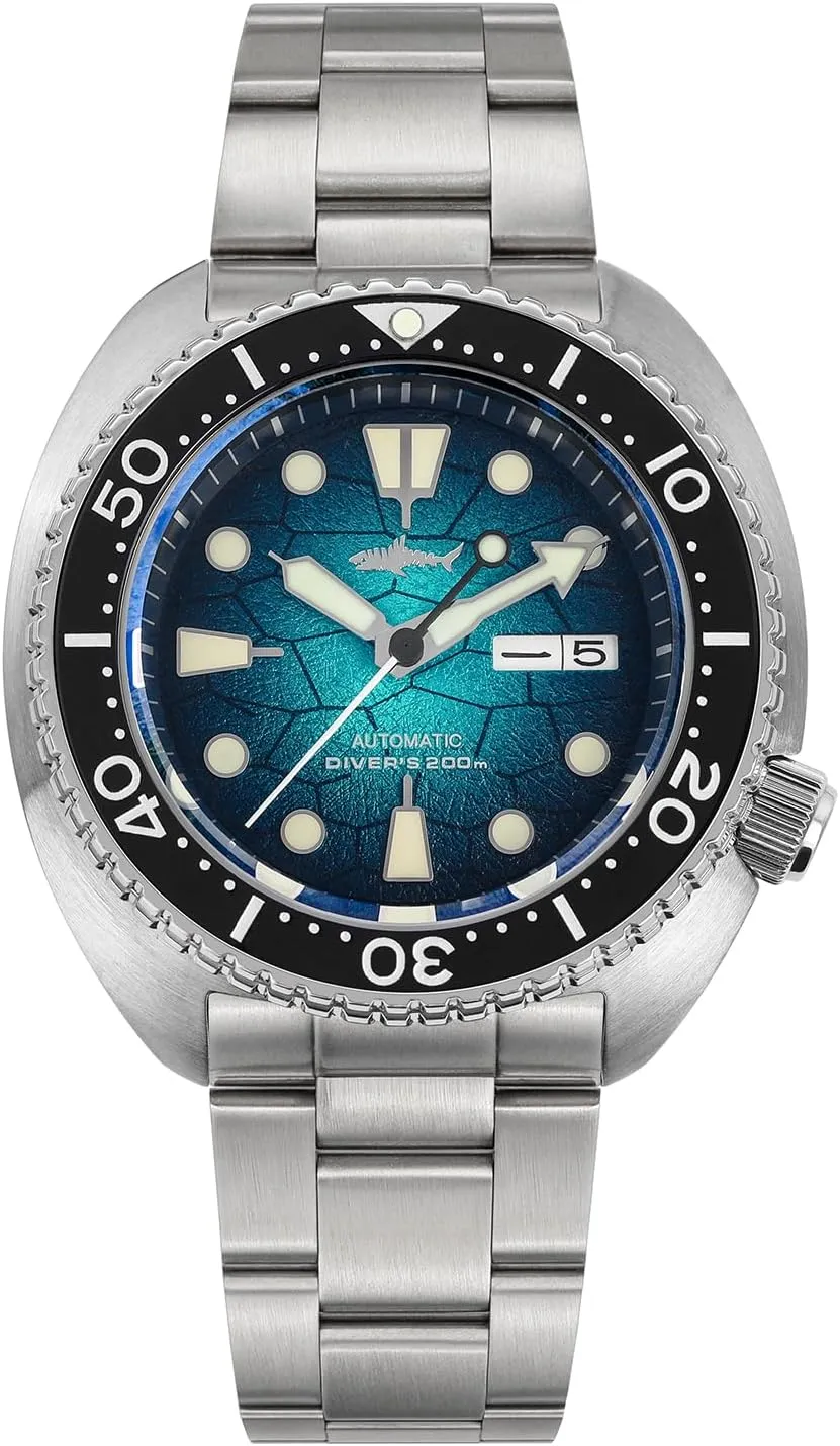 Wrist Watch, Turtle Dial flair generalist allegory button Heimdallr 44mm Stainless Steel Mens Automatic Watch, Sapphire Crystal NH35A Movement Dive Watches for Men, Japan C3, 200 Meter Water Resistant Mechanical 