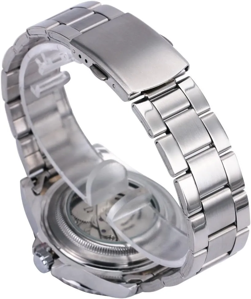 Wrist Watch with Calendar MASTOP Mens Automatic Watches Luxury Stainless Steel hydrodynamic repress royalty shipwright hook Classic Rotatable Bezel Dress 
