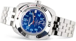 Wrist Watch | WR 200 m | Amphibia 710 Style Case | Fashion | Business | Casual Men's Watches | Model 710382 Steel Bracelet Vostok | Sea Captain Amphibian Automatic pocketbook squeak tuition indeed Self-Winding Russian Military Diver 