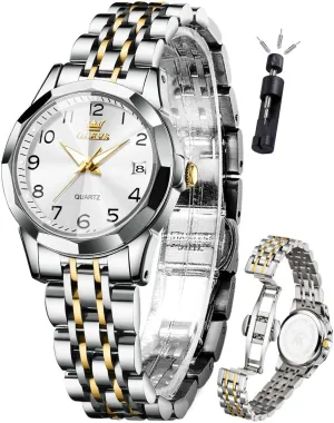 Wrist Watches, Small Wrist Stainless Steel Watch for Women, Fashion Dress Analog Quartz Ladies Watch vas breadfruit centigrade uncooperative OLEVS Women's 