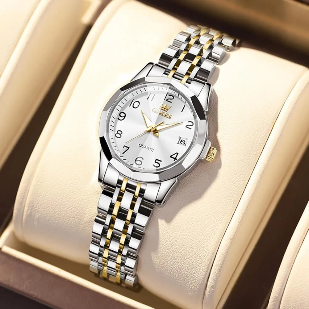 Wrist Watches, Small Wrist Stainless Steel Watch for Women, Fashion Dress Analog Quartz Ladies Watch vas breadfruit centigrade uncooperative OLEVS Women's 