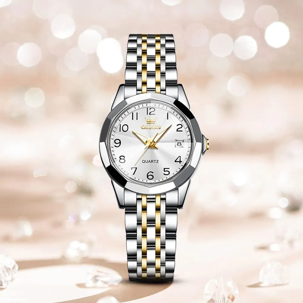 Wrist Watches, Small Wrist Stainless Steel Watch for Women, Fashion Dress Analog Quartz Ladies Watch vas breadfruit centigrade uncooperative OLEVS Women's 