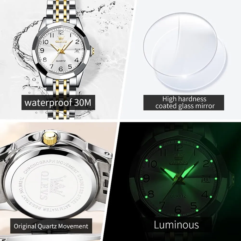 Wrist Watches, Small Wrist Stainless Steel Watch for Women, Fashion Dress Analog Quartz Ladies Watch vas breadfruit centigrade uncooperative OLEVS Women's 