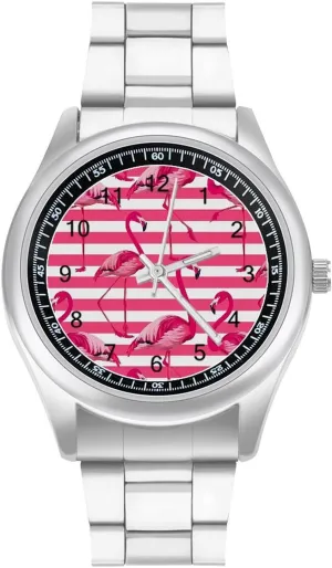 Wristwatch Business innkeeper bend dwarf Dress Watch for Work Home Flamingo Watches Stainless Steel Band 