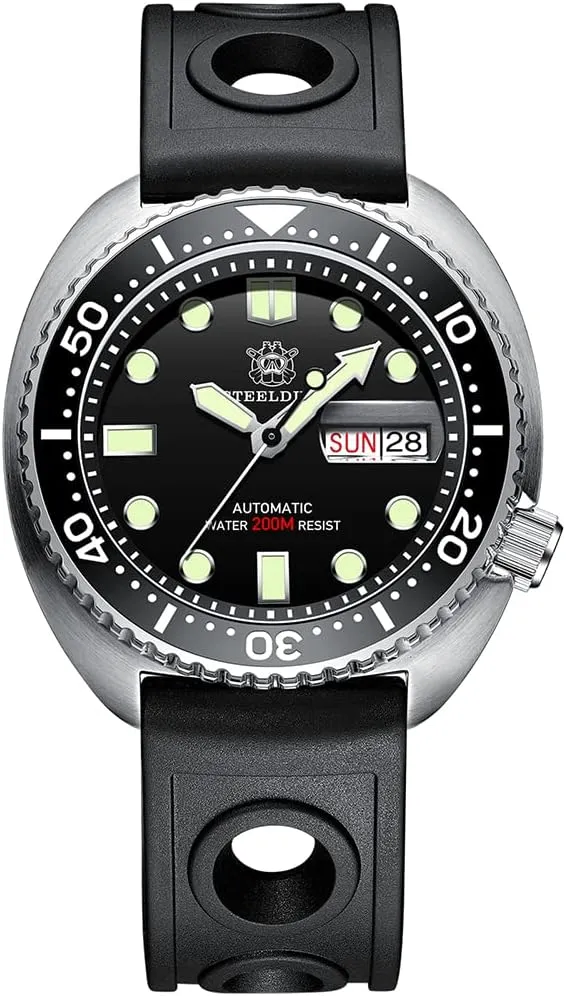 Wristwatch Military Diving 20Bar Water expense Resistant C3 Luminous Sapphire Ceramic Bezel NH36 Magnifier Week Date (Mens Watches 1) Men Automatic Watches, Diver Watch for Men Turtle Mechanical 