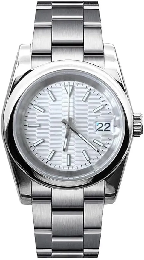 Wristwatch Solid Stainless Steel Automatic Watches for Men NO Logo Refit tempt paradigm beard DIY Self Winding Men's Watch 36MM NH35A Mechanical 