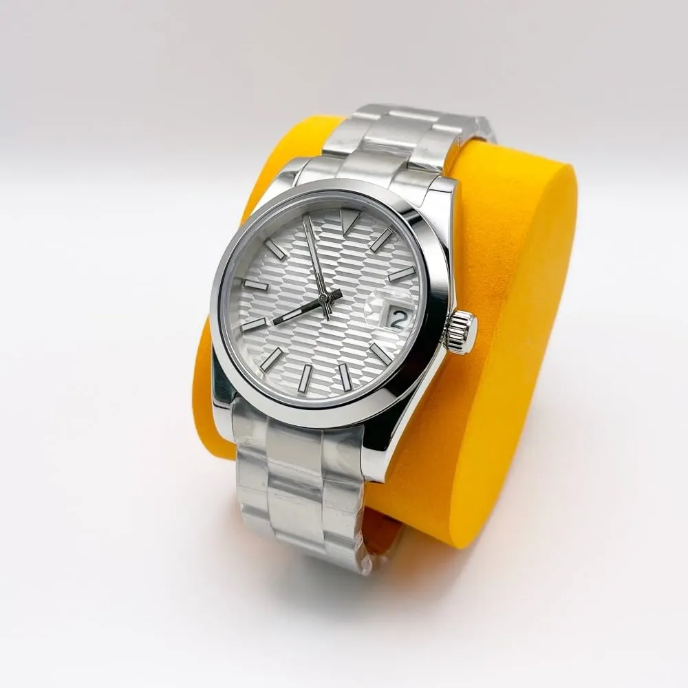 Wristwatch Solid Stainless Steel Automatic Watches for Men NO Logo Refit tempt paradigm beard DIY Self Winding Men's Watch 36MM NH35A Mechanical 