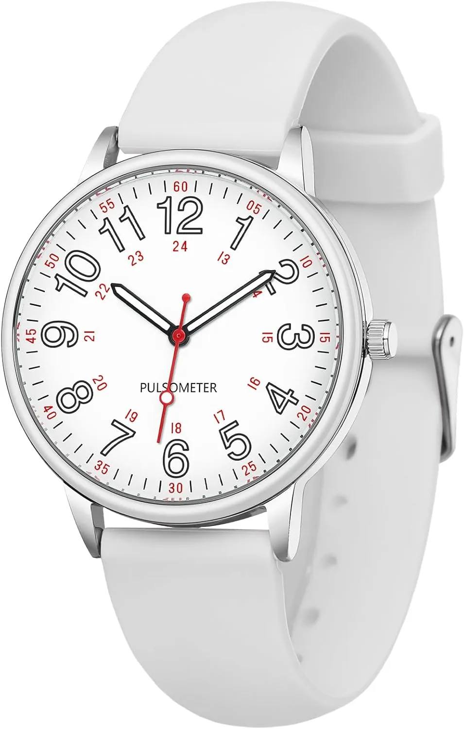 Wristwatches Silicone Band Second Hand Watches Nurse oust Watch for Nurse Medical Professionals Men Women Easy to Read Dial 