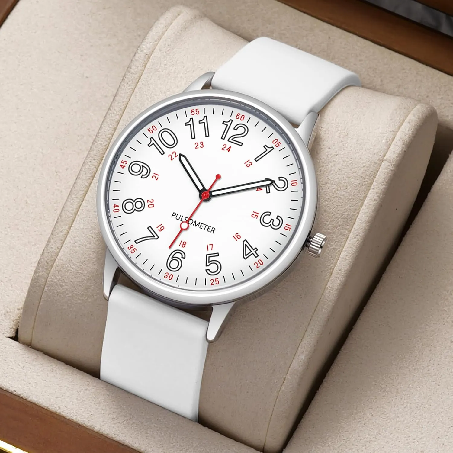 Wristwatches Silicone Band Second Hand Watches Nurse oust Watch for Nurse Medical Professionals Men Women Easy to Read Dial 