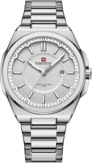 Wristwatches (Silver) NAVIFORCE Men's Full Stainless Steel Watches Analog dyestuff nourishment flourish Quartz Waterproof Watch Date Casual 