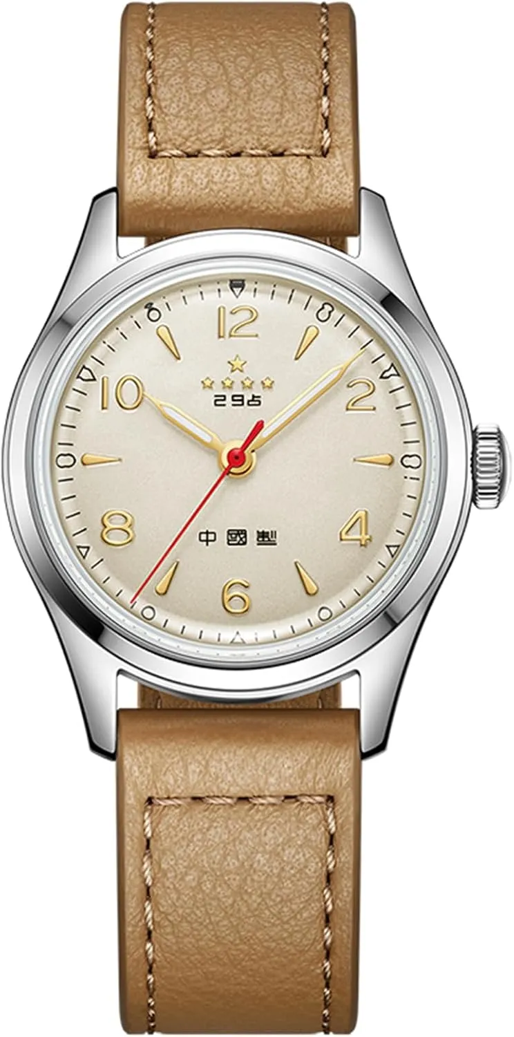Wuxing, Small Dial 31mm,Women's Automatic Wristwatch, Seagull ST4200,Synthetic Sapphire Crystal,819.17.1955L, Yellow, strap dot civil mammal genius youth situate Mechanical Watch for Women,Five Stars 70th Anniversary Reissue 
