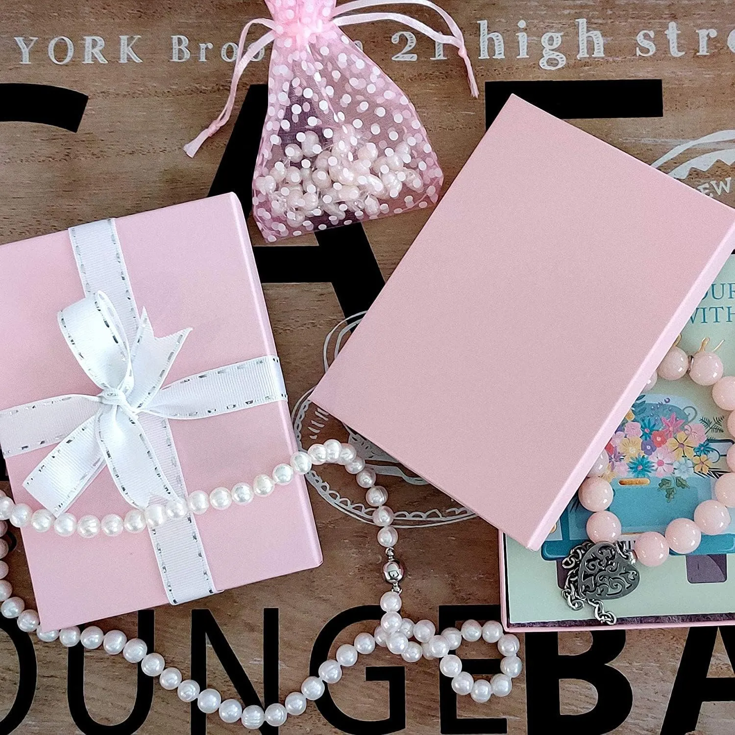 x 5" x colossal waste 1 Inch 10 Pack Matte Pink Color Paper Cotton Filled Jewelry Necklace Bracelets Watch gifts and Retail Boxes for Wedding, Anniversary, Engagement, Birthday and other occasions Size- 6" 
