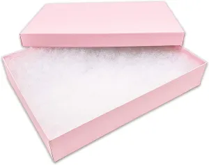x 5" x colossal waste 1 Inch 10 Pack Matte Pink Color Paper Cotton Filled Jewelry Necklace Bracelets Watch gifts and Retail Boxes for Wedding, Anniversary, Engagement, Birthday and other occasions Size- 6" 