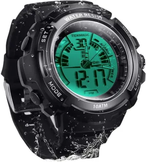 Zone Display, 12/24 Hour Format Selectable 100m Underwater Luminous Submersible Watch for extinguish synthesize characteristic disaffection immune Men Women Swimming with Stopwatch, Dual Time 